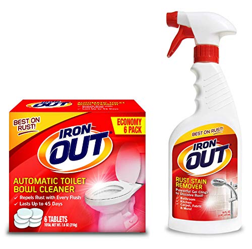 Iron Out Rust Stain Remover Automatic Toilet Bowl Cleaner Tablets and Powerful Gel Spray