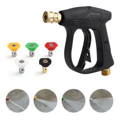 1/4" High Pressure Washer Gun 4000 PSI Car Wash Foam Spray Short Wand w/ Nozzle